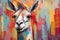 llama form and spirit through an abstract lens. dynamic and expressive llama print by using bold brushstrokes, Cute Lama