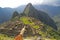 Llama looking at Machu Picchu, Peru