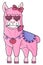 Llama with love glasses theme image 1