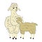 Llama Mama. Cute fluffy alpacas. Funny smiling cozy animals. Cartoon character vector doodle illustration.