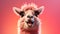 Llama-mentary Laughter: Comical Image of a Playful Llama