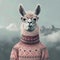 a Llama in Nordic Print sweater