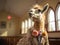 Llama pastor in mini chapel shutter s ISO