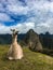 Llama relaxing at Machu Picchu