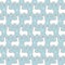 Llama seamless repeating pattern on blue background. Four colors vector illustration.