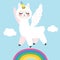 Llama Unicorn Flying