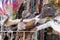 Llamas dried fetuses heads Witches market, La Paz Bolivia.