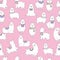 Llamas pattern. Ethnic textile seamless background with cute wild camels and cactus trendy pictures alpaca vector