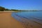 Llanbedrog beach Llyn peninsula Wales clear water