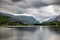 Llanberis, Gwynedd, northwest Wales, lake Llyn Padarn at the foot of Snowdon