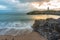 The Llanddwyn island lighthouse, Goleudy Twr Bach at Ynys Llanddwyn on Anglesey, North Wales