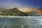 Llandudno town and beach at sunset in Cape Town South Africa