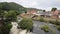 Llangollen north Wales uk River Dee fast flowing through the beautiful Welsh tourist destination