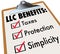 LLC Benefits List Taxes Legal Protection Simplicity Clipboard Ch