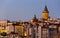 Llighted Galata Tower topping over Beyoglu residential buildings, Istanbul