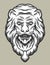 Llion head door knocker. Line art style.