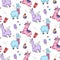Lllama seamless pattern with cute llamas and doodles. Alpaca design for textile, prints etc.