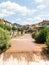 Llobregat river, as it passes through the town of La Pobla de Lillet, Catalonia, Spain