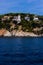 Lloret de Mar, Spain, May 1, 2020 - Private villas on Costa Brava rocky coast