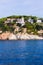 Lloret de Mar, Spain, May 1, 2020 - Private villas on Costa Brava rocky coast