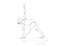 Llustration. Continuous line ink drawing. Sport woman engaged in yoga on white background.