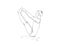 Llustration. Continuous line ink drawing. Sport woman engaged in yoga on white background.