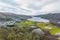 Llyn Peris Lake is flanked on one side by the mountain Elidir Fawr and the former slate quarry of Dinorwig and by the