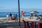 Lo de Marcos, Nayarit, Mexico - January 23, 2021: A man walks down the beach selling donuts