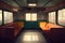 Lo-Fi Style Empty Train Interior: A Retro Journey in Simplicity.