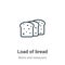 Load of bread outline vector icon. Thin line black load of bread icon, flat vector simple element illustration from editable