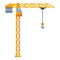 Load construction crane icon, cartoon style