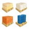 The load on the pallet, the construction vector illustration