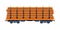 Loaded Cargo Train Wagon, Industrial Railroad Transportation Flat Vector Illustration on White Background