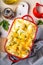 Loaded cheesy cauliflower casserole