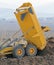 Loaded dump truck ready to unload soil on construction site