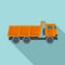 Loaded farm truck icon, flat style