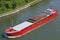 Loaded freighter on Kiel Canal