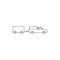 loaded pick-up truck with a trailer outline icon. Element of car type icon. Signs and symbols collection icon for websites, web