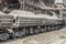 Loaded railway wagons, Ukraine