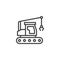 Loader crane truck line icon