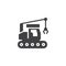Loader crane truck vector icon