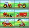 Loader and Tractor Agriculture Vector Illustration