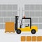 Loader truck in flat style.