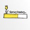 Loading bar with a doodle tulip flower, spring concept,