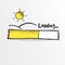 Loading bar with shining sun , summer holiday concept,