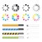 Loading and buffering icon set. Vector illustration