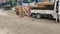 Loading Cardboard roll on pickup truck
