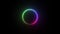 Loading circle icon on black background. Buffering Spinner download or upload progress. Colorful rainbow Loader ring