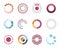 Loading circles flat style icon set vector design