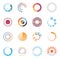 Loading circles flat style icon set vector design